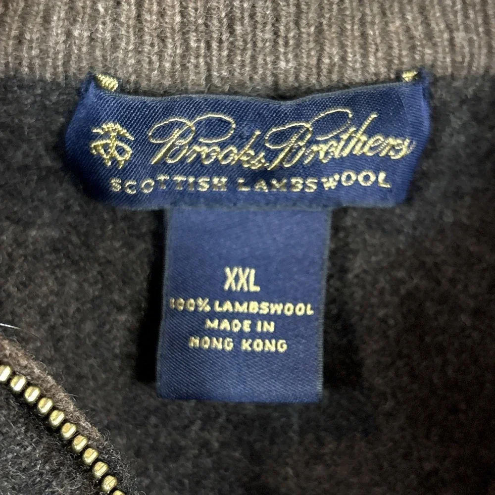 VTG Brooks Brothers Men 100% Scottish Lambs Wool 1/4 Zip Sweater XXL (L/XL 33sl)
